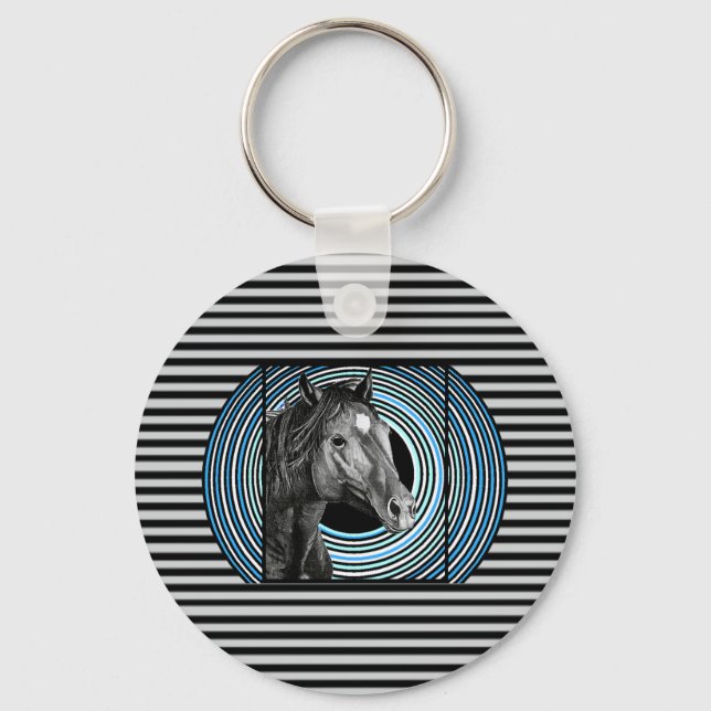 Horse Hand Drawn Art  Key Ring (Front)