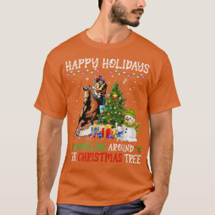 Horse Happy Holidays Barrelling Around The Christm T-Shirt