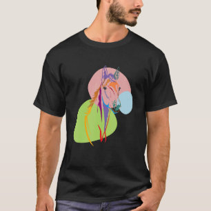 Horse Head Abstract Colourful Running And Racing T-Shirt