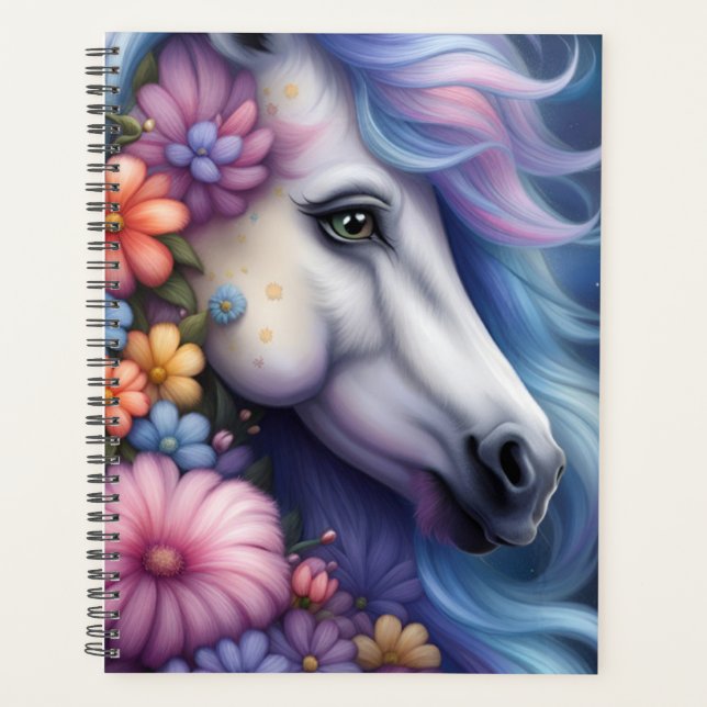 Horse Head and Flowers Planner (Front)