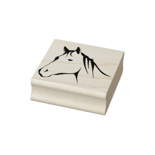 horse head art stamp