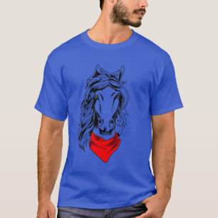 Horse Head Art With Bandanna Horseback Riding Love T-Shirt