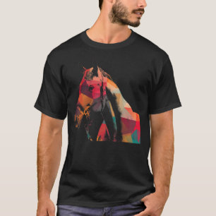 Horse Head Artistic Equestrian Horse Rider Riding T-Shirt