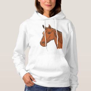 Horse Head Brown Farm Animal Hoodie
