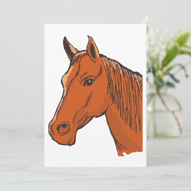 Horse Head Brown Farm Animal Invitation (Creator Uploaded)