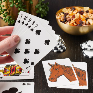 Horse Head Brown Farm Animal Playing Cards