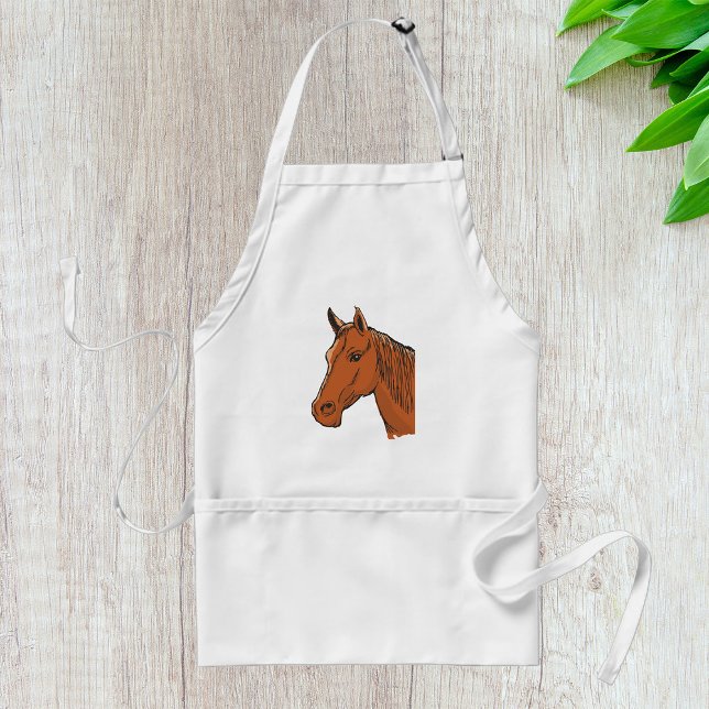 Horse Head Brown Farm Animal Standard Apron (Creator Uploaded)