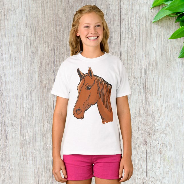 Horse Head Brown Farm Animal T-Shirt (Creator Uploaded)