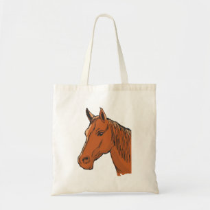 Horse Head Brown Farm Animal Tote Bag