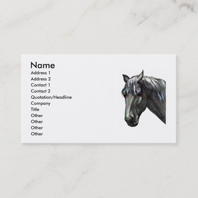 Horse Head Business Card (Front)