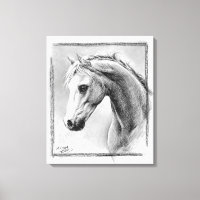Horse head Charcoal drawing Equine art