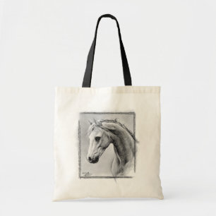Horse head Charcoal drawing Equine art Tote Bag