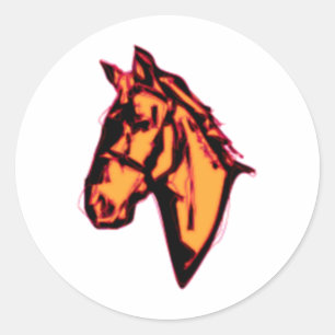 Horse Head Classic Round Sticker