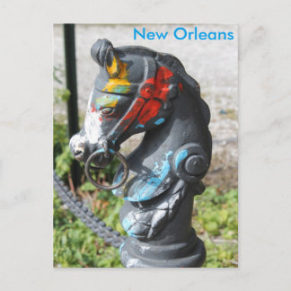 Horse Head Hitching Post Colourful New Orleans Postcard