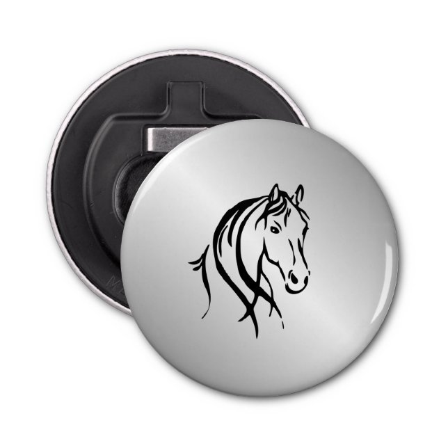 Horse Head on Silver Bottle Opener (Front)