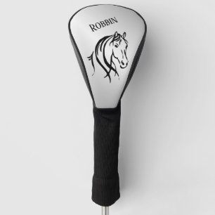 Horse Head on Silver Personal Golf Head Cover