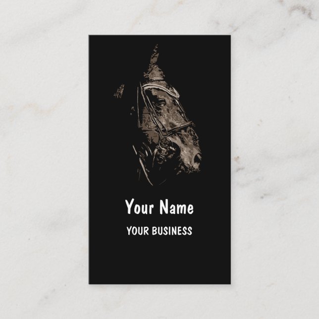 Horse Head Portrait Business Card (Front)