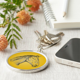 Horse Head Portrait Key Ring