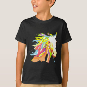 Horse Head Rainbow Art T-Shirt