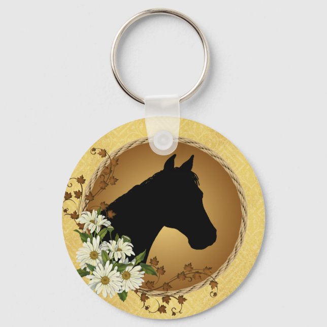 Horse Head Silhouette Key Ring (Front)