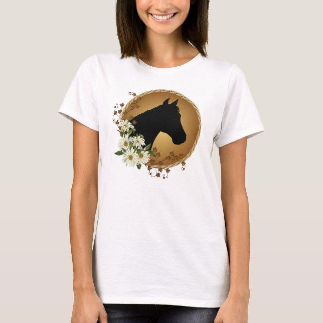Horse Head Silhouette Ladies Tee (Front)