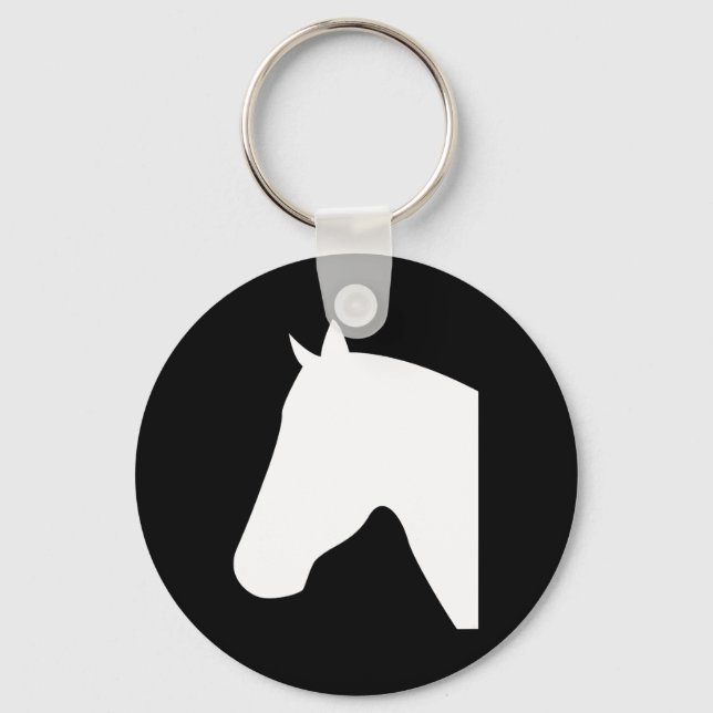 Horse Head Silhouettes1  Key Ring (Front)