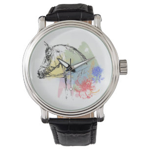 Horse Head Watercolors Watch