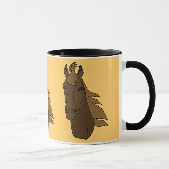 horse heads ceramic mug (Right)
