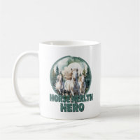 Horse Health Hero, Vintage Equestrian White Horses