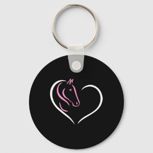 Horse Heart Cute Horseback Riding Equine Equestria Key Ring