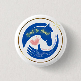Horse Heart to Heart Healing Vibes Logo 3 Cm Round Badge