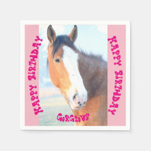 Horse Hello Gorgeous Birthday Cards Napkin