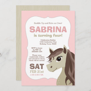 Horse Horseback Riding Birthday Party Invitation
