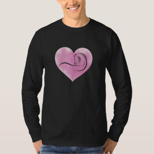 Horse Horseback Riding Cowgirl Pink Heart T-Shirt