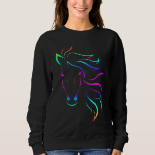 Horse Horseback Riding Equestrian Colorful Sweatshirt