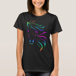 Horse Horseback Riding Equestrian Colourful T-Shirt