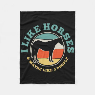Horse Horseback Riding Funny Gift Fleece Blanket
