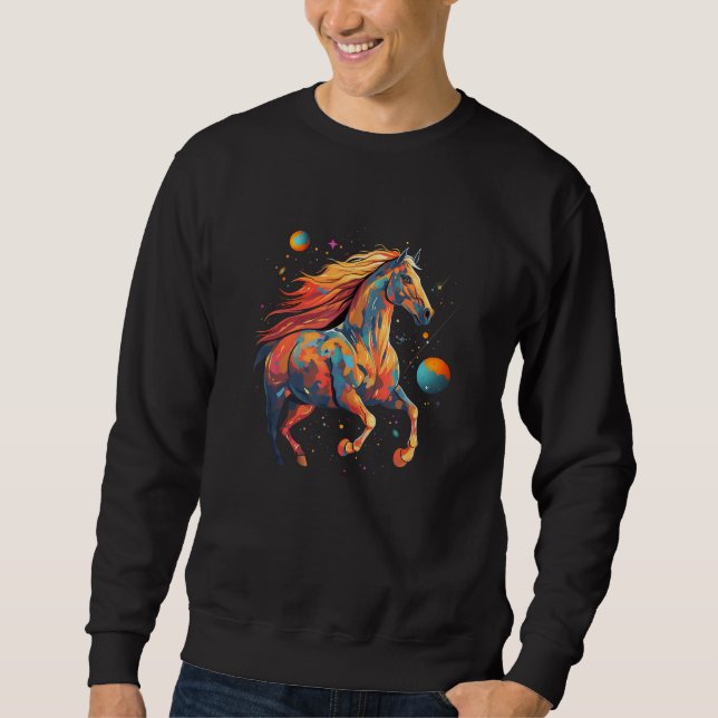Horse Horseback Riding Trail Riding Equestrian Hor Sweatshirt (Front)