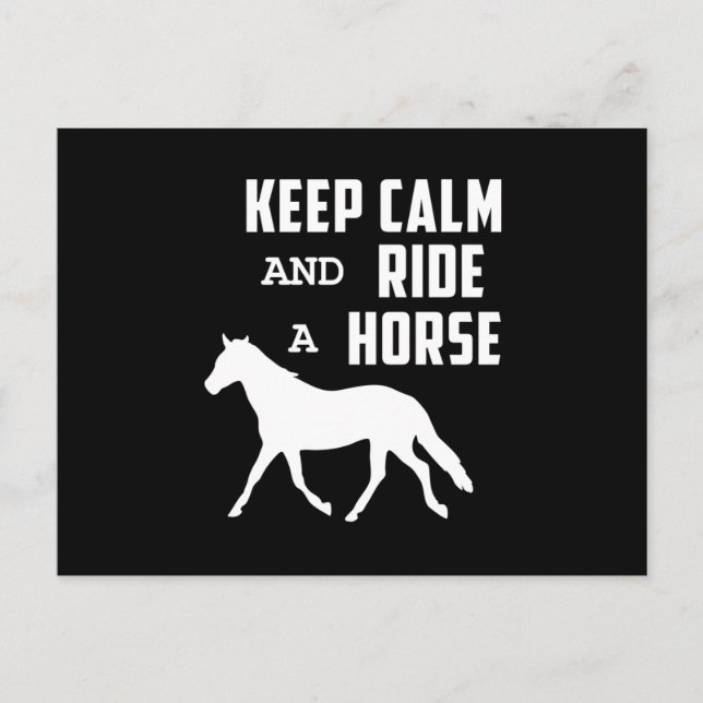 Horse Horses Horseshoe Riding Keep Calm Gift Idea Postcard (Front)
