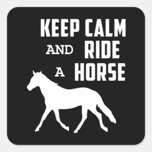 Horse Horses Horseshoe Riding Keep Calm Gift Idea Square Sticker