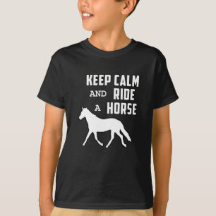 Horse Horses Horseshoe Riding Keep Calm Gift Idea T-Shirt