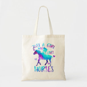 Horse Horses Just a girl who loves Horses 3 Horse Tote Bag