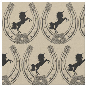 Horse horseshoe happiness Unicorn animal modern Fabric