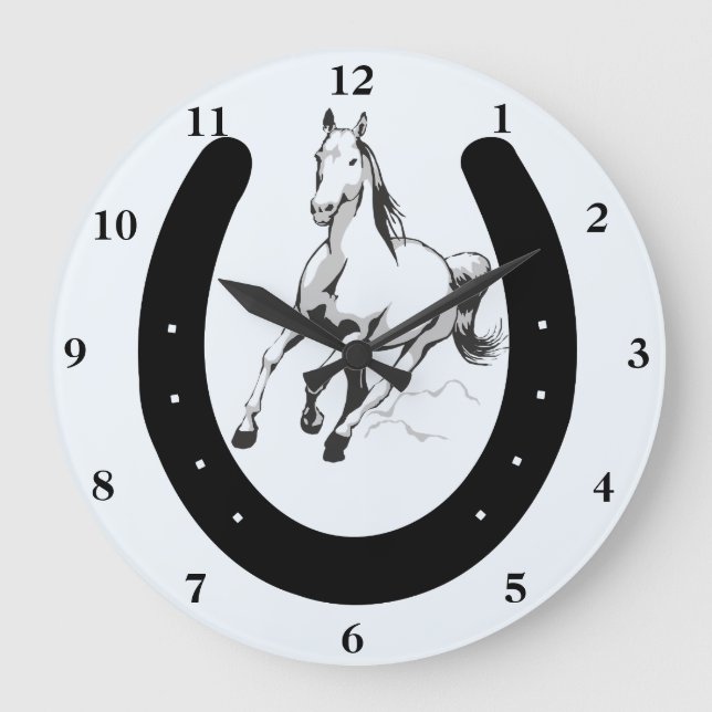 Horse & Horseshoe Wall Clock (Front)
