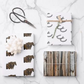 Horse Horseshoes Barn Collection Wrapping Paper