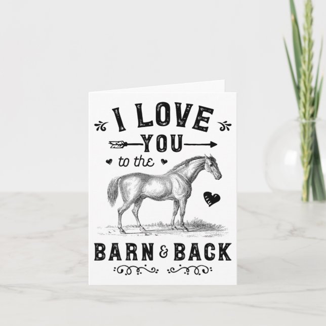 Horse I Love You To The Barn And Back Girls Horseb Card (Front)