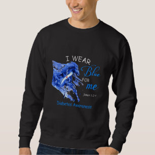 Horse I Wear Blue For Me Diabetes Awareness Sweatshirt