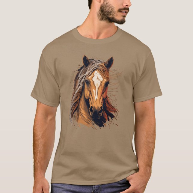 Horse Illustration funny T-Shirt (Front)