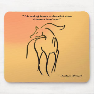 Horse Illustration Mousepad - Arabian Quote
