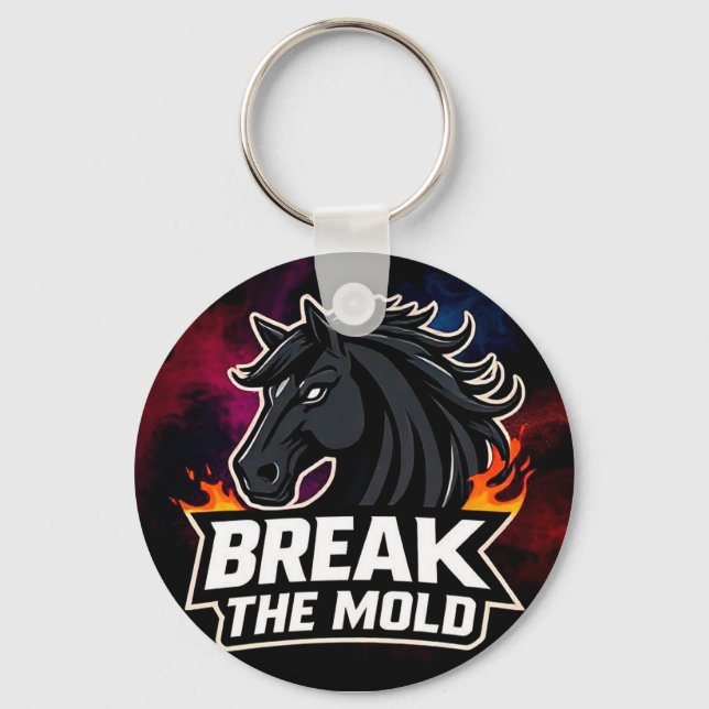 Horse Illustration with Motivational Text Key Ring (Front)